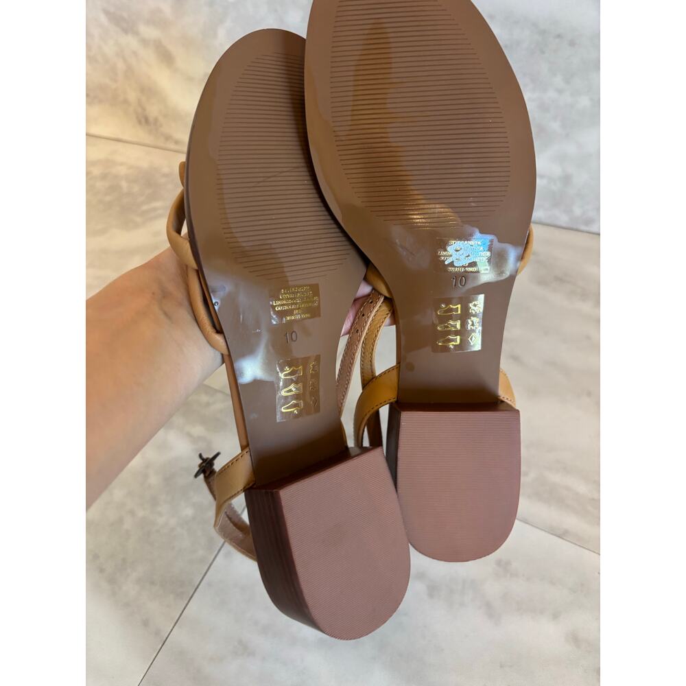 Madewell Women’s The Gena Ankle Strap Sandals Amber Brown Leather Size 10 - Picture 5 of 6